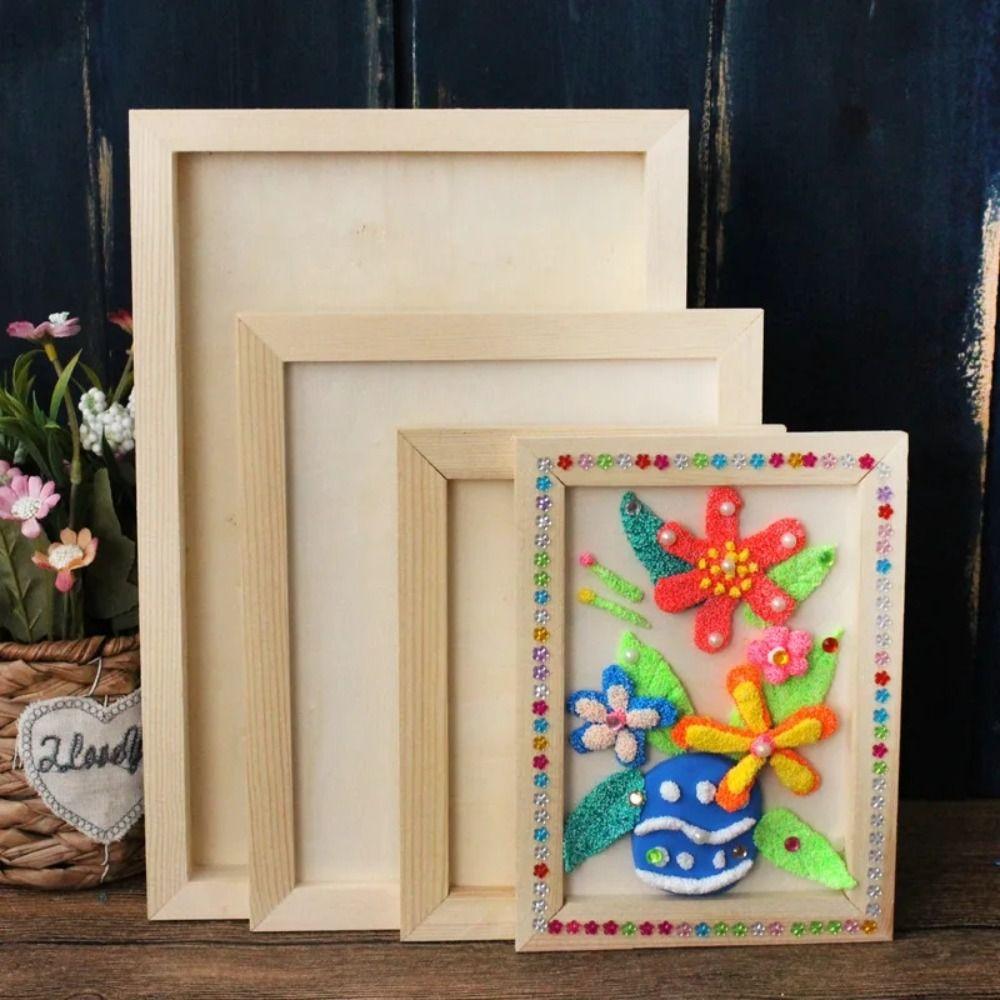 Art Puzzle Holder DIY Blank Clay Frames Painting Drawing Photo Picture Frame Decoration