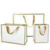 3pcsGold Edge Gift Bag Wedding Holiday Party Gift Packaging Bag Clothing Jewelry Handheld Paper Bag