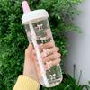 Пластиковый стакан для молока 700 мл Прозрачный с крышкой и трубочкой Бутылка для воды с трубочкой Предотвращение падений Герметичная Большой емкости Бутылка для воды
