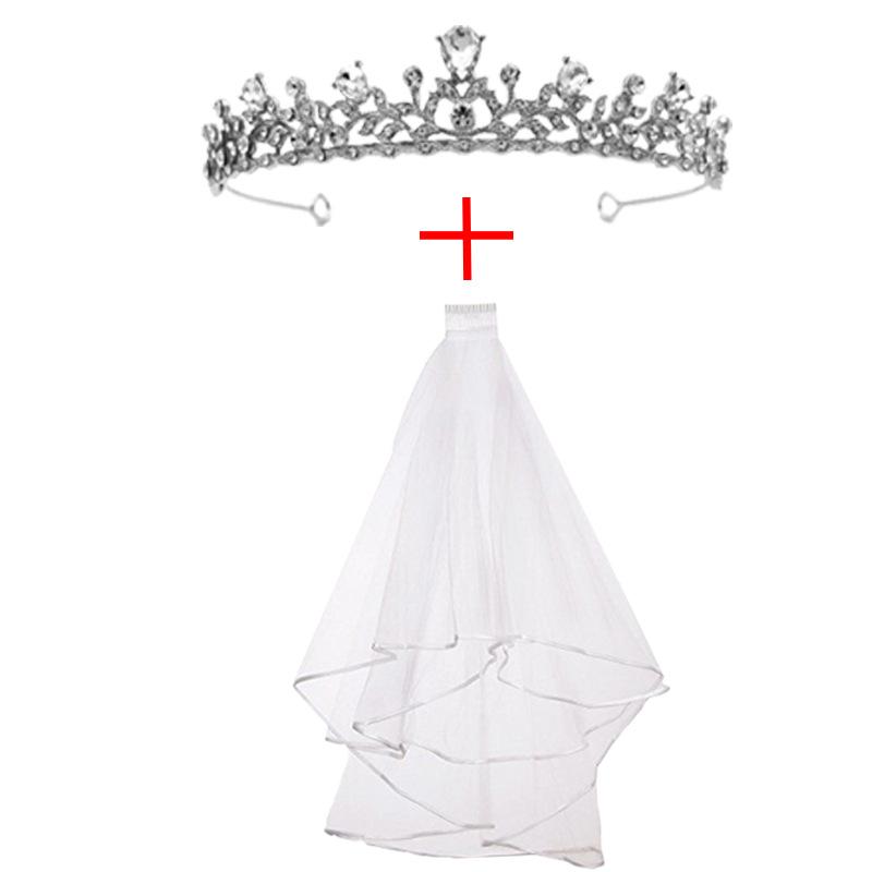 Товары для свадебной вечеринки Головной убор невесты Корона Фата Комплект из двух предметов Реквизит для девичника Украшения