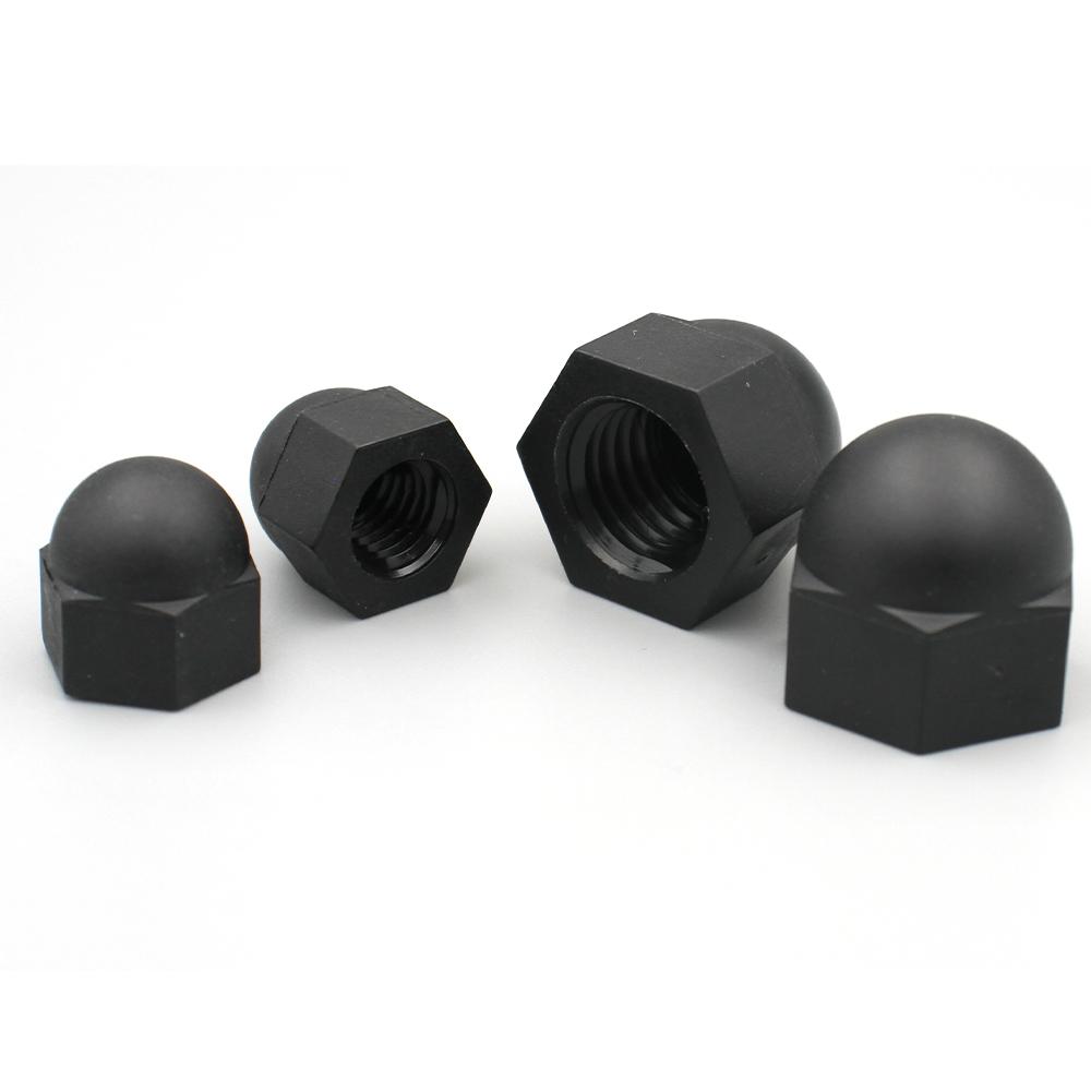 2-50pcs M3 M4 M5 M6 M8 M10 M12 M14 M16 M18 M20 Black/ White Plastic Nylon Acorn Cap Dome Nuts Hexagon Hex Nut for Insulation USE