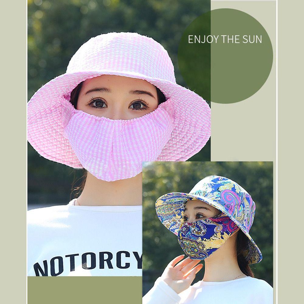 Anti-uv Sun Protection Hat Shawl Tea Picking Cap Cycling Headwear Sunscreen Cap  Summer