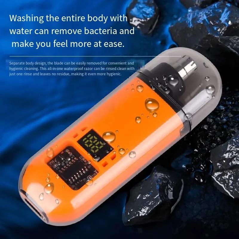 Перезаряжаемый триммер для волос в носу и ушах для мужчин - Водонепроницаемые прецизионные лезвия, Портативный инструмент для груминга со светодиодной подсветкой, Безболезненное подстригание