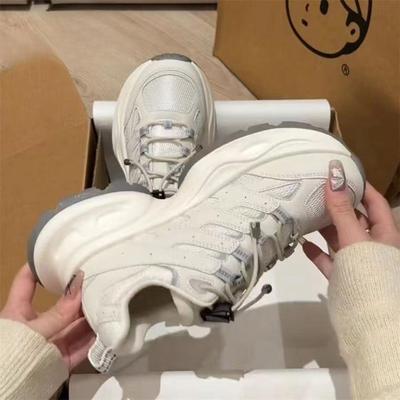 Летние платформенные кроссовки-папы женские 2025 новые кроссовки для бега с увеличением роста, походные туфли, повседневные сетчатые дышащие кроссовки