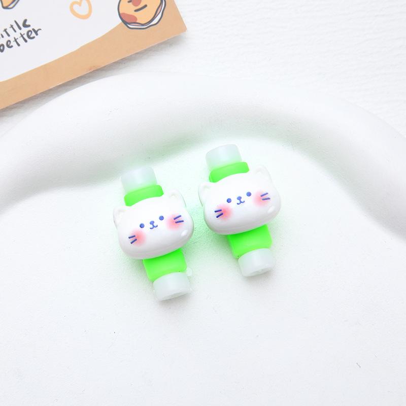 2 шт., защита для смотки кабеля зарядного устройства, белый медведь, мультяшная заставка, защитный чехол для линии передачи данных, чехол для шнура наушников, чехол, органайзер для проводов