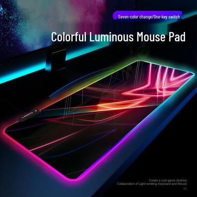 Сверхбольшой RGB светящийся игровой коврик для стола - Водонепроницаемый, Прошитые края, Красочная ослепительная подсветка