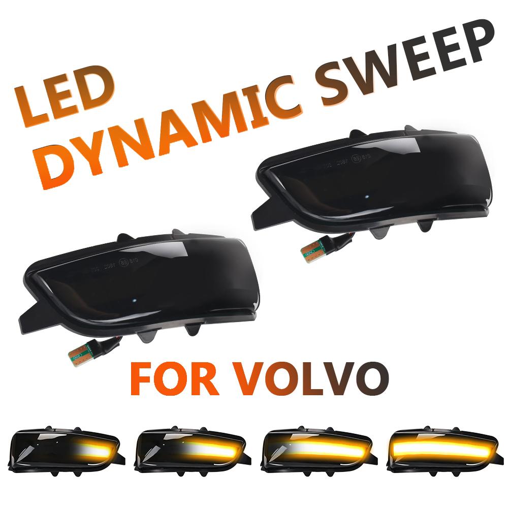 Лампа бокового зеркала, сигнальная лампа, мигалка, индикатор, пара для Volvo C30 C70 S40 S60 V40 V50 V70 2008-2010, светодиодный динамический указатель поворота