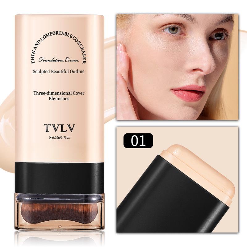 TVLV Cross-border Eraser Foundation Stick: Long-lasting, Transfer-proof, Brightening Concealer & Contouring Cream.