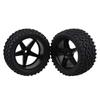Mxfans Black Dot Pattern Rubber Tires Black Pentagram Wheel Rims for 4-Pack & RC110 Off-Road