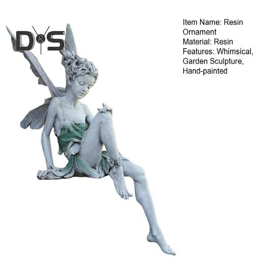 Статуэтка цветочной феи, фигурка крылатой феи из смолы, скульптура садовой феи для украшения крыльца дома, газона, двора