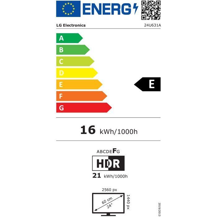 Ecran PC - LG - 23,8" - QHD - 100Hz - Dalle IPS - 5ms - 24U631A-B