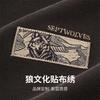 Classic Collar Design: Seven Wolves Men's Modal Double sided Wolf Culture Embroidered Long Sleeve Polo
