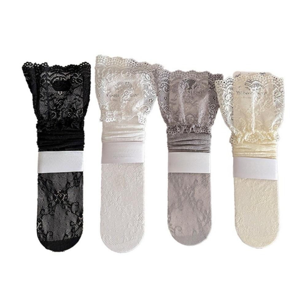 Y2K Over The Knee Stockings Floral Lace Fishnet Stockings Sweet Thigh High Stockings  Lolita Style