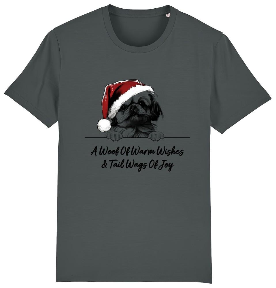 PEKINGESE Christmas Dog T-Shirt Adults Kids Woof Wishes Tail Wags Dogs Xmas Gift