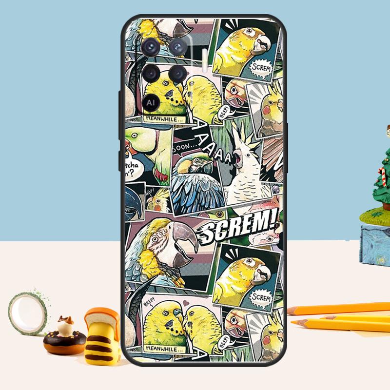 Colorful Parrots Case For Oppo A98 A78 A58 A18 A38 A74 A94 A54 A15 A17 A57 A6 A5 Pro A16 A76 A96 A40 A60 A80