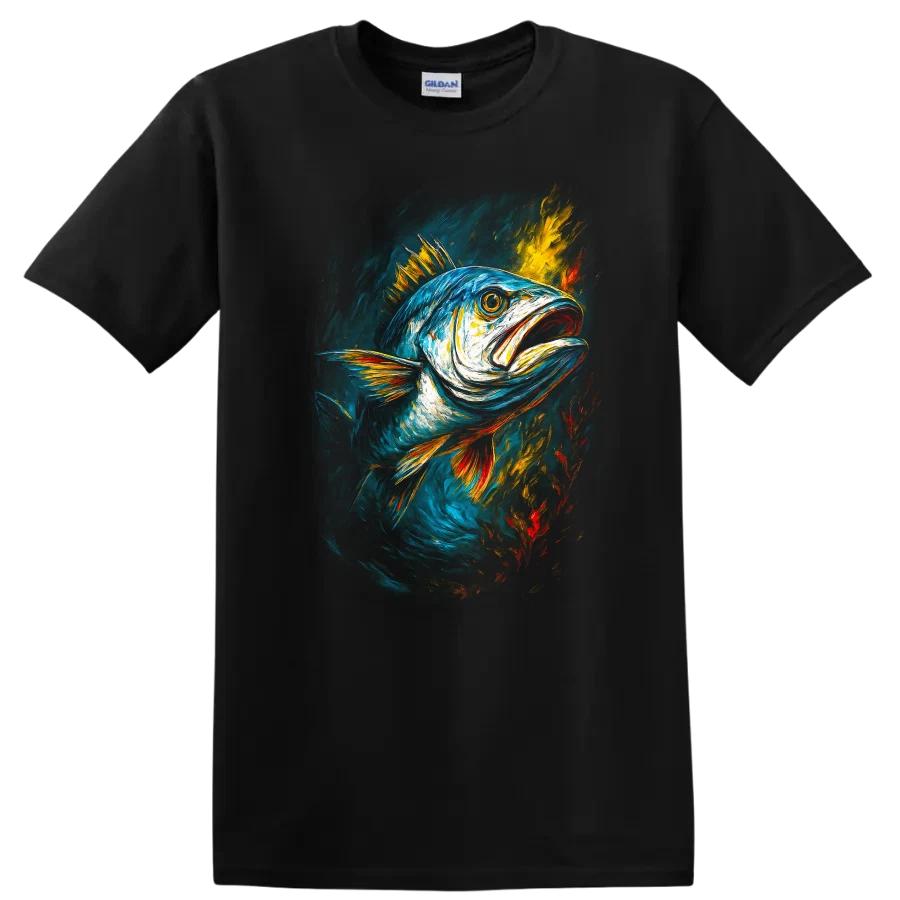 Fish Art T Shirt Ocean Wildlife Colorful Aquatic Sea Life Tee