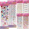 Popo Fancy Bling Bling Jewel Stickers, 6 Types, Mixed Colors, 1 Set
