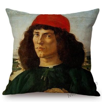 Sandro Botticelli Florence Art Birth Of Venus World Famous Oil Painting Decorative Pillow Case Cotton Linen Sofa Cushion Cover