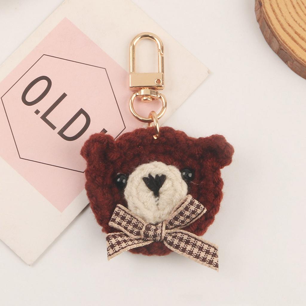 Милый брелок в виде медвежонка, ручной работы, вязаные брелки с животными, шерстяной плетеный брелок с бабочкой, сувениры для вечеринки, для сумочки, кошелька, сумки