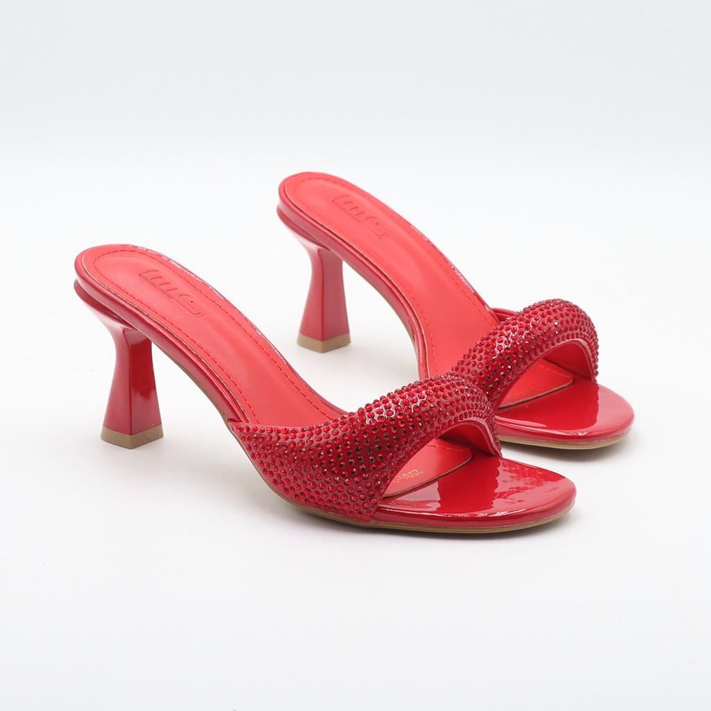 Дизайнерские Шлепанцы Стразы Высокий Каблук Шлепанцы Летние Открытый Носок Мюли Шлепанцы для Женщин Сексуальные Сандалии на Шпильке с Ремешком на Пятке