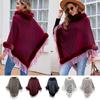 Ethnic Style Faux Fur Collar Shawl Winter Warm Plush Knitting Wraps  for Autumn Winter