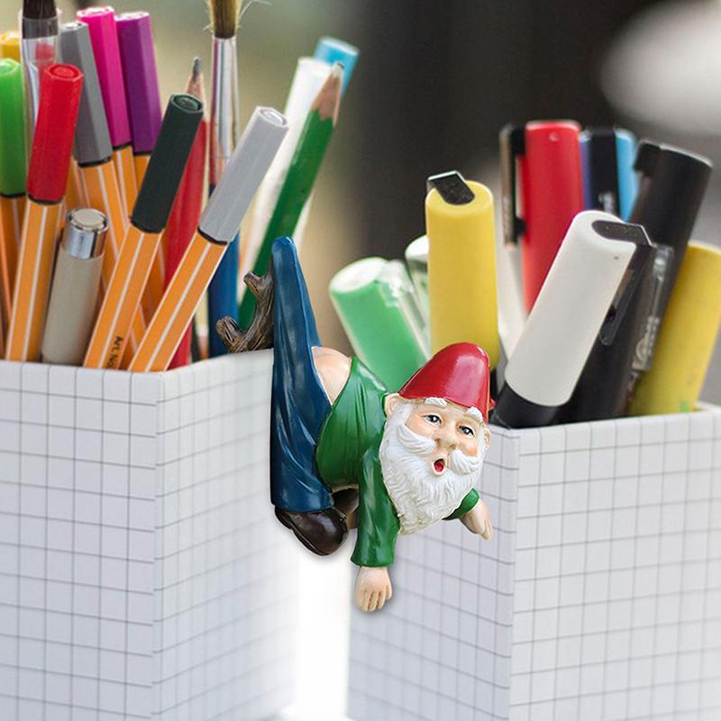 Забавная статуэтка садового гнома-карлика, креативная полимерная скульптура для улицы, помещения, патио, двора, лужайки, украшения крыльца, оригинальный подарок