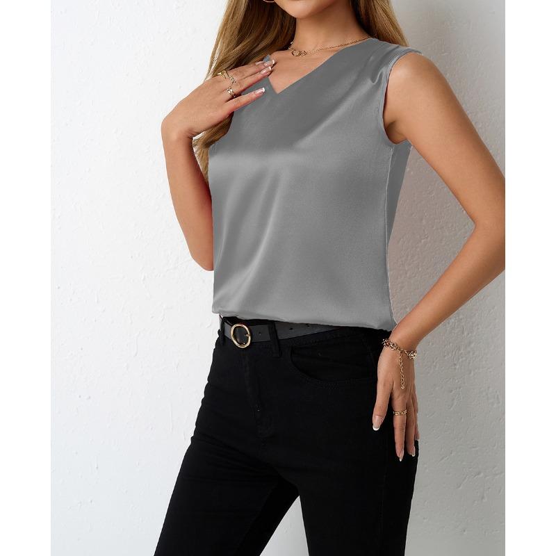 Женский весенне-летний атласный костюмный жилет в стиле Commuter Vest Base Top