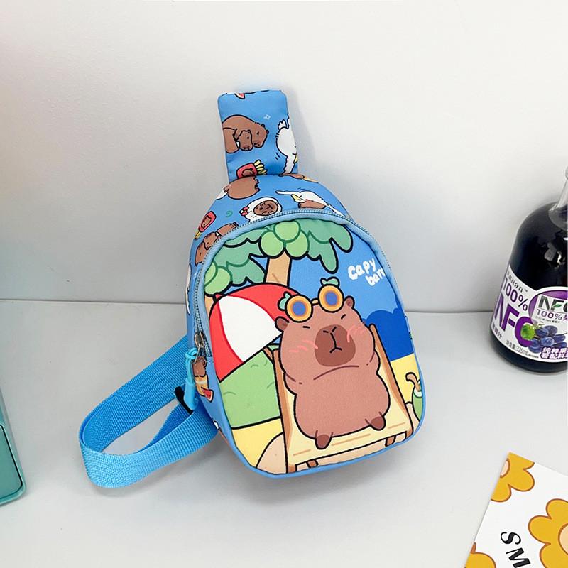 Stylish Children's Cartoon Pattern Crossbody Bag In Black Pink And Blue Colors