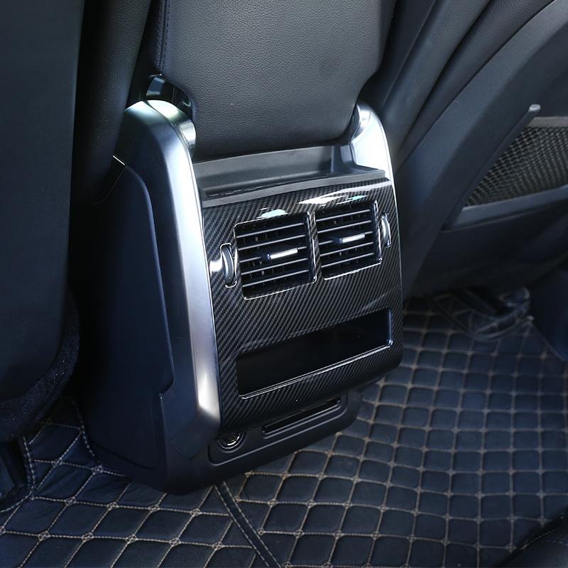Carbon Fiber Style For Landrover Range Rover Sport RR Sport 2014-2017 ABS Plastic Rear Row AC Outlet Frame Cover