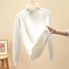 Turtleneck Winter Sweater Women Elegant Thicken Velvet Lined Warm Sueter Knitted Pullover Slim Tops Jersey Knitwear Jumper