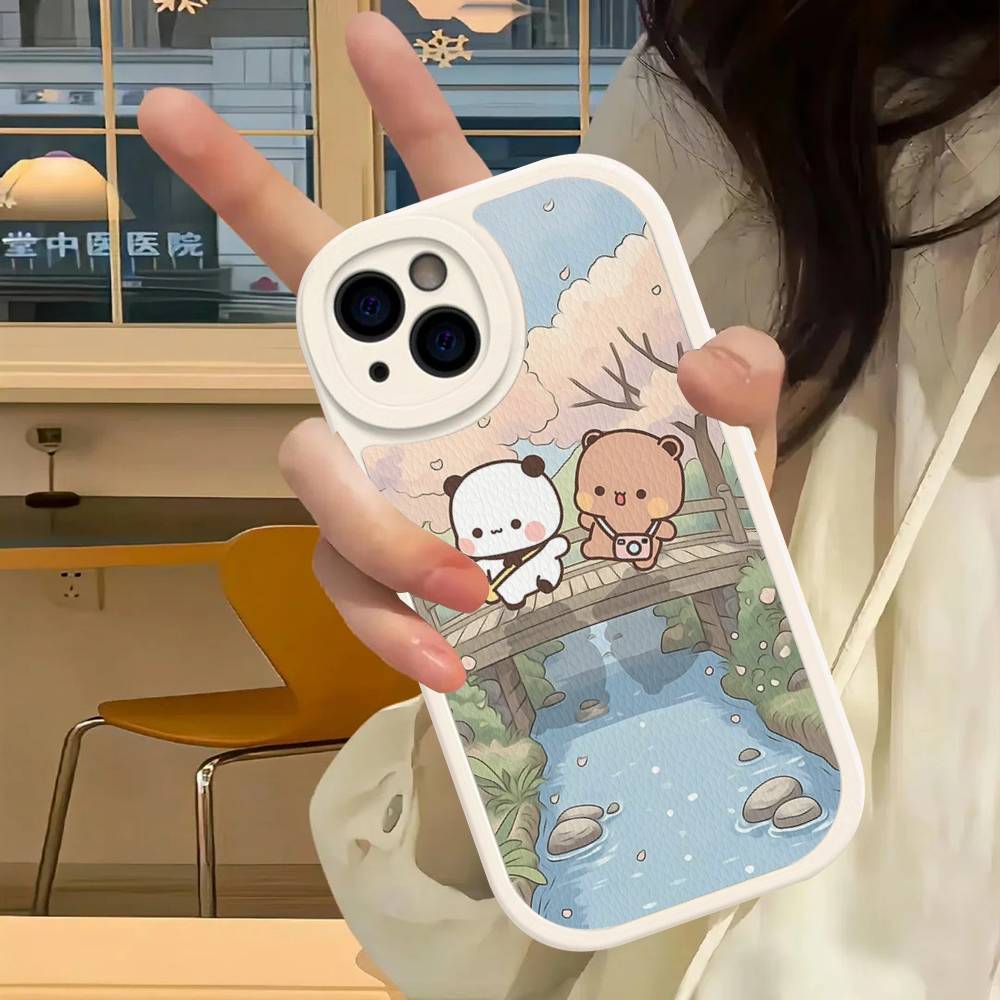 Милый Чехол Для Телефона Из ПУ Кожи Bubu Dudu Для IPhone 16 15 14 13 12 11 Pro Max Plus Задняя Крышка Fundas