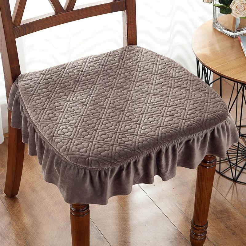 Кружевная подушка для обеденного стула 43*45 см, подушки для сидения, офисный коврик, табурет, подушка для сиденья, теплая плюс толстая подушка