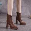 2024 Горячая Распродажа Новые Модные Женские Ботильоны На Высоком Каблуке Толстая Подошва Из Эластичной Ткани Квадратный Носок Подошва Молния Zapatos De Mujer