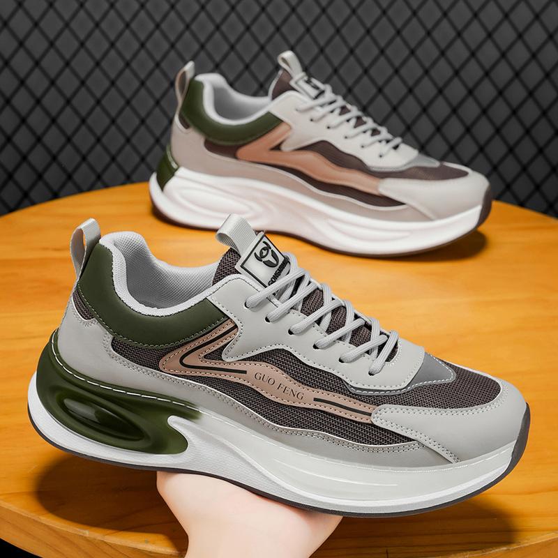 Новые модные мужские кроссовки Four Seasons с толстой подошвой для студентов и мальчиков, трендовые кроссовки с мягкой подошвой, дышащие, повседневные кроссовки для бега