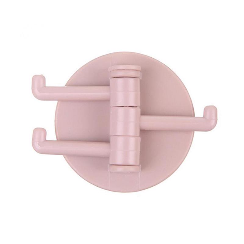 Kitchen Bathroom Wall Mount Self Adhesive Hooks Rotary Towel Sundries Hanger Plastic Towel Hook Rotatable Holder Wall Hooks