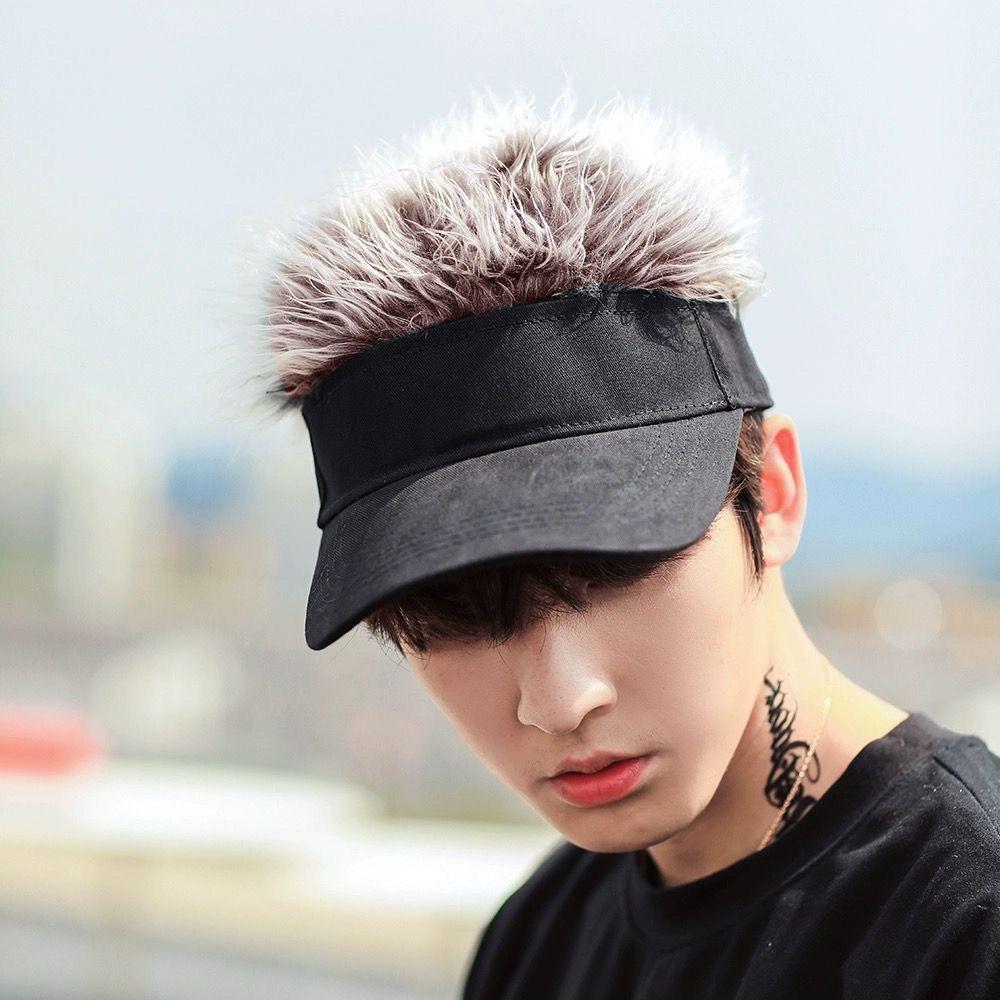 Hot Sale Men's Empty Top Visor Cap Fashion Decorate Wig Hat Women And Men Summer Funny Cap