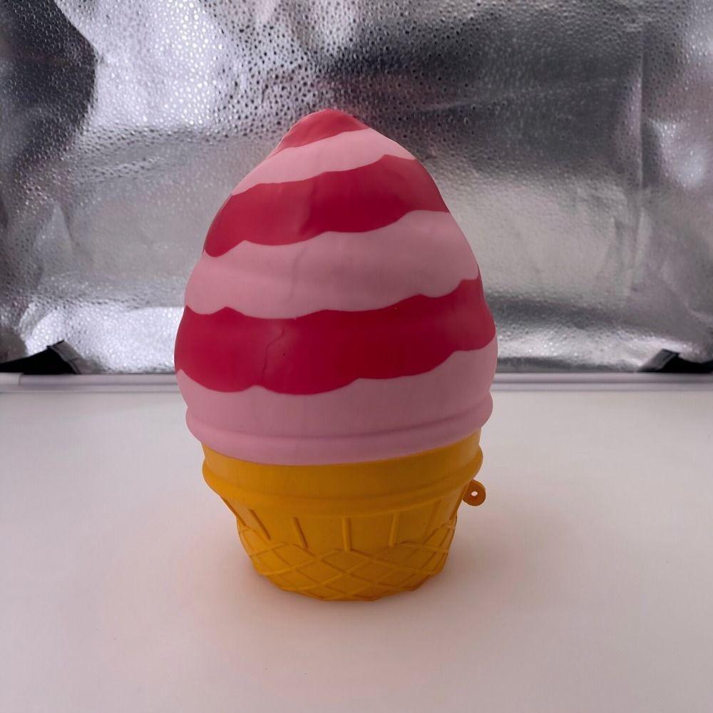 Big Size Ice Cream Squishy Toy Soft TPR Sensory Stress Toy Ice Cream Cone Pinch Le Kids