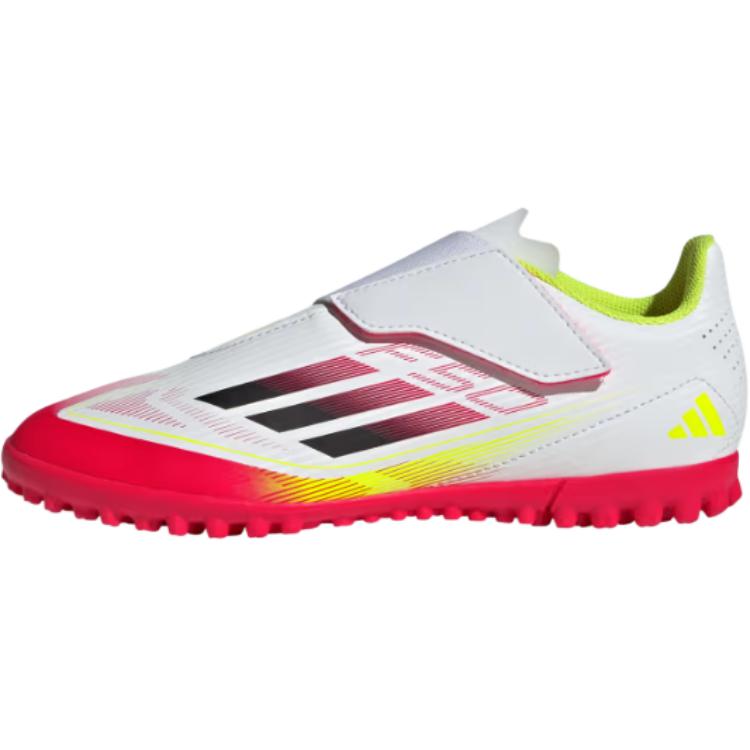 Adidas F50 Club Vel TF Comfortable Non-Slip Durable Low-Top Soccer Shoes Kids Soccer Shoes White Black Bright-Yellow-Fluorescent IE1314
