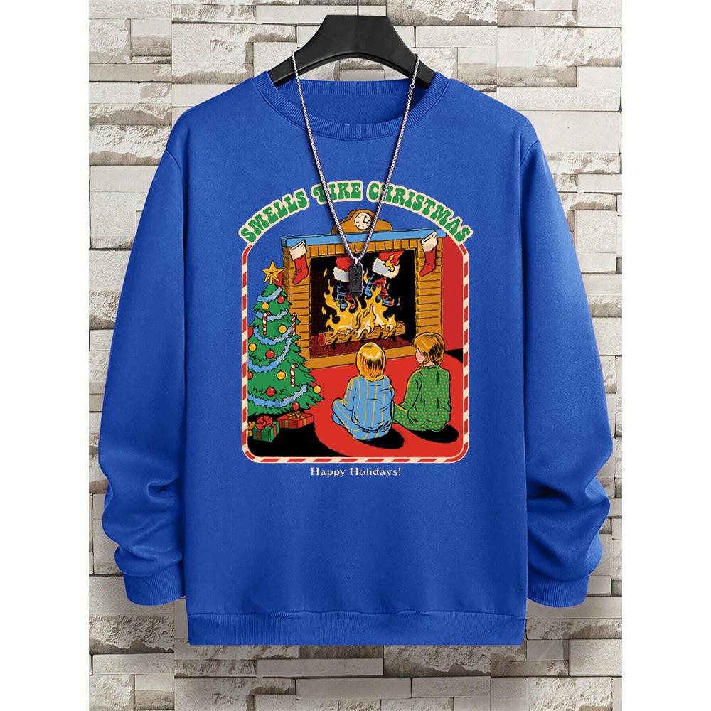 Smells Like Christmas Смешные комиксы Мужские свободные толстовки Большие флисовые мужские осенние свободные толстовки с капюшоном Модные толстовки с капюшоном