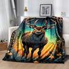 1pc Deer Printing Lightweight Flannel Blanket, Comfortable and Warm Blanket, for Camping Sofa Bed and Couch Office, Suitable for Gift Blanket