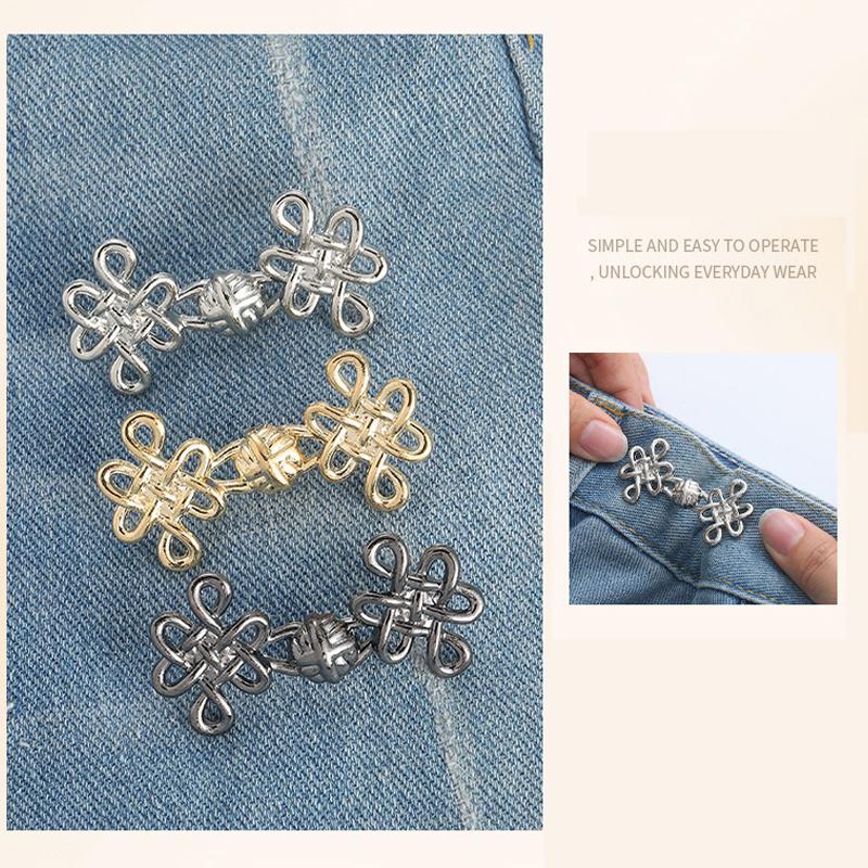 Китайский узел пряжка на талии съемные зажимы для брюк утягивающий пояс без гвоздей металлические кнопки для украшения джинсов