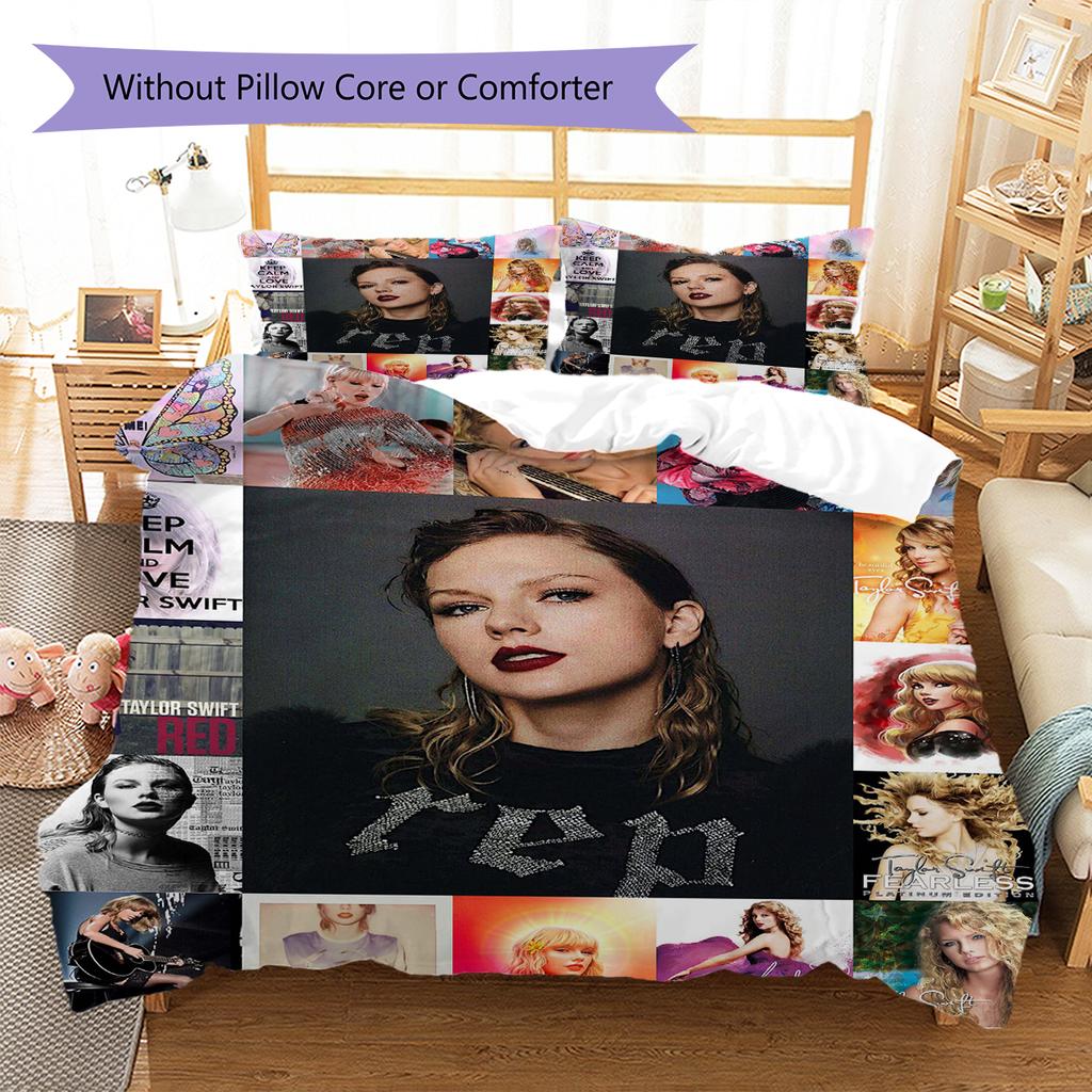 American Women Siger Pattern Bedding Quilt Set Quilt Cover Pillowcase Home Decoration Gift (1 * duvet cover + 2 * pillowcase, without core)