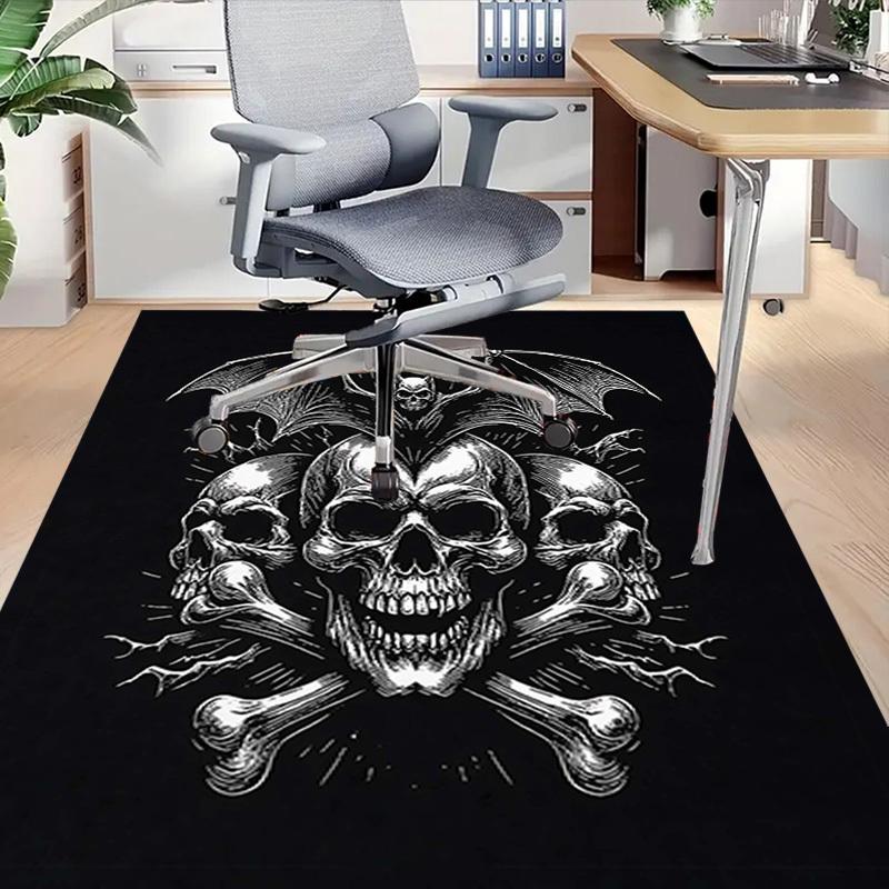 1PC Skull Bat Non-Slip Floor carpet, suitable for Office, bedroomand playrooms. It can also be used as a sofa footrest cover-T71