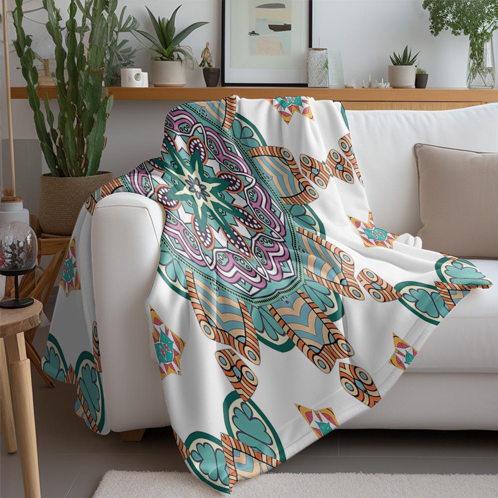 Colorful Paisley Floral Pattern Blanket Throw Soft Fleece Cozy Bed Blanket Sofa Throw Decor Gift