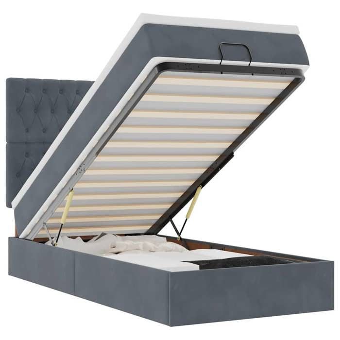 Maison Exclusive - Cadre de lit ottoman avec matelas gris foncé 90x190 cm velours