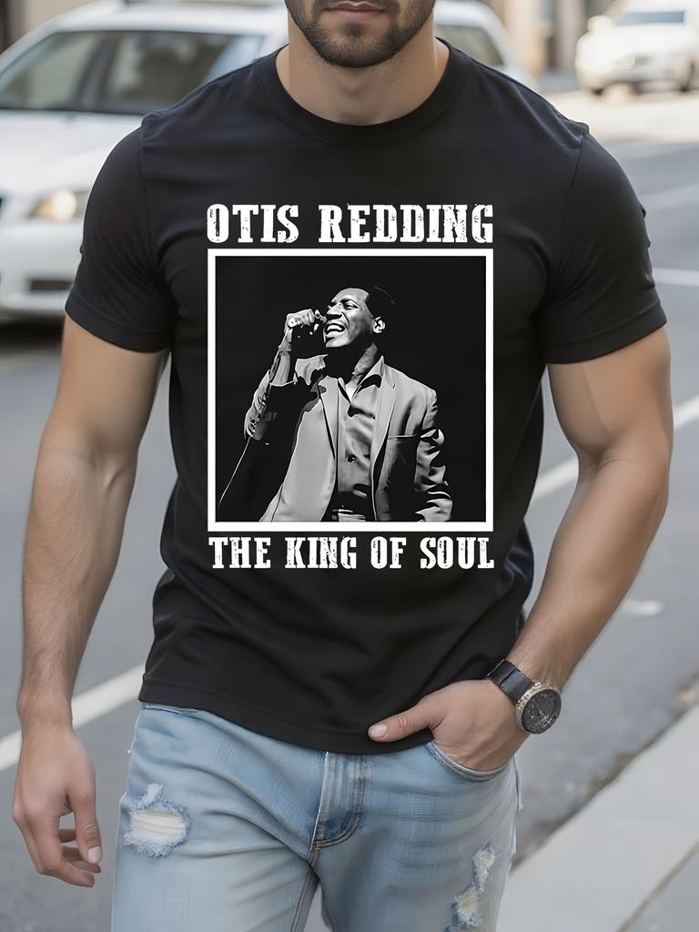 Otis Redding The King of Soul Graphic Tshirt Black Vintag...
