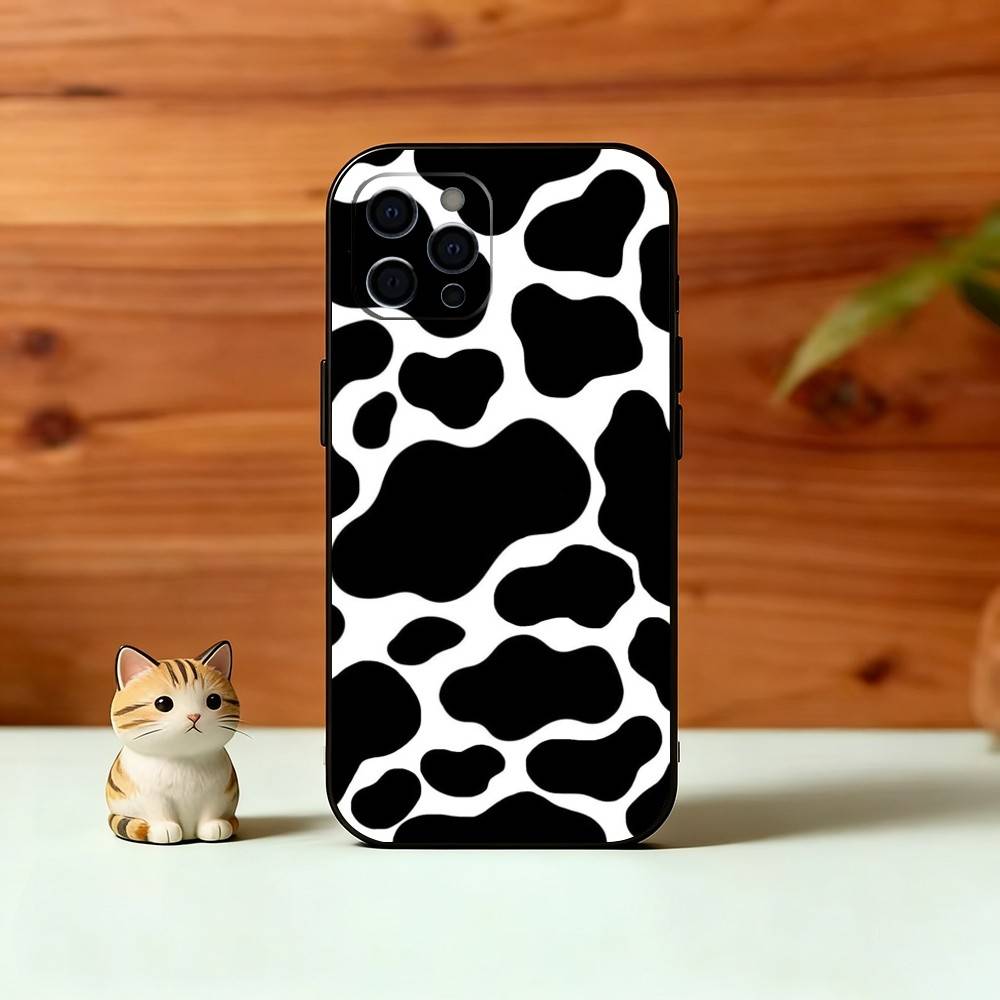 Cow print Phone Case Silicone Soft For IPhone 17 16 15 14 13 12 11 X XR Plus Pro Max Plus