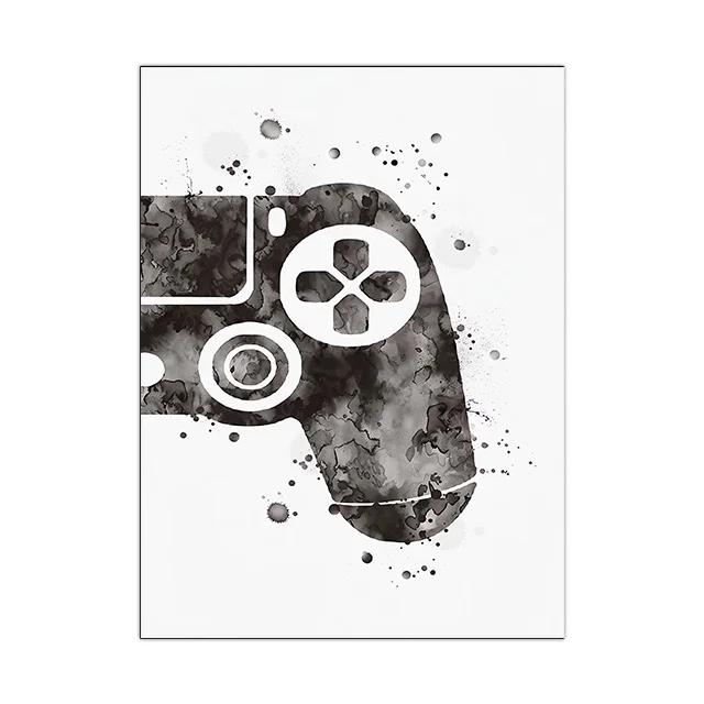 Холст Картины Игра Игровая Комната Геймпад Абстрактные Постеры и Принты Настенное Искусство Картинки Подарок Геймеру для Мальчиков Декор Детской Комнаты