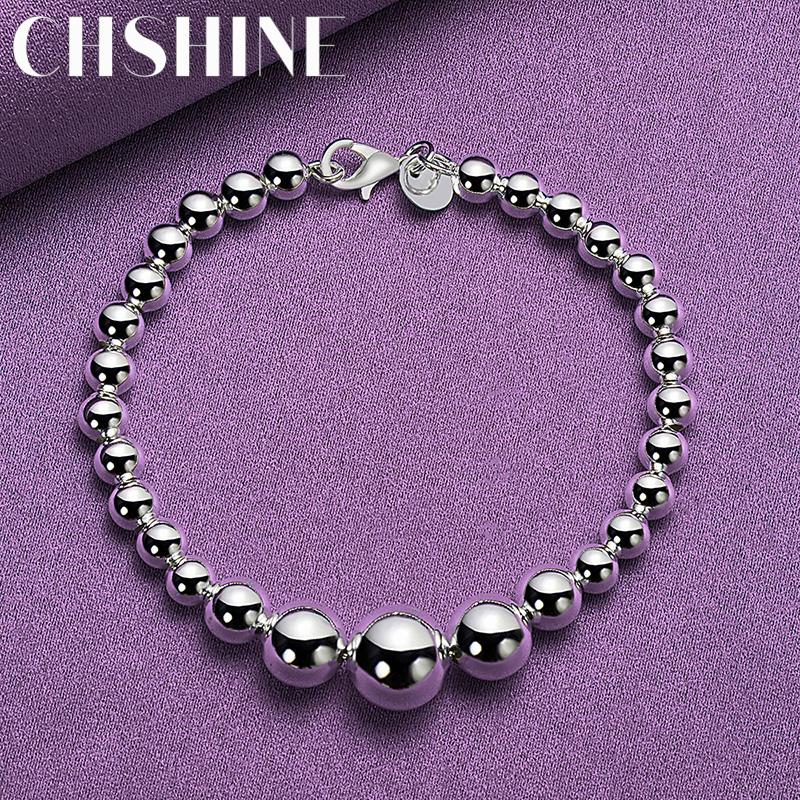 CHSHINE 925 стерлингового серебра бисерный браслет-цепочка для женщин мужчин свадебная вечеринка модные украшения с шармом