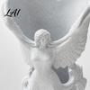 Desktop Organizer for Women 3D Printed Angel Wings Vase & Pen Holder Sculpture Office Supplies Storage Decor Multi‑Functional Dry Flower